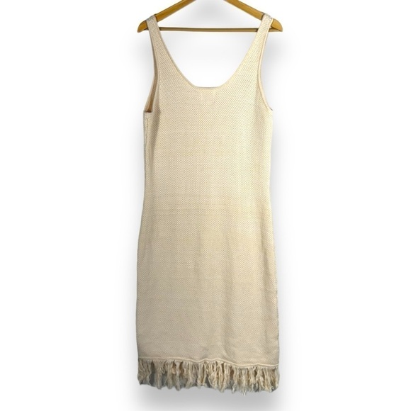Future Collective x Alani Noelle Crochet Fringe Column Dress, Cream, Size 1X - Picture 14 of 14